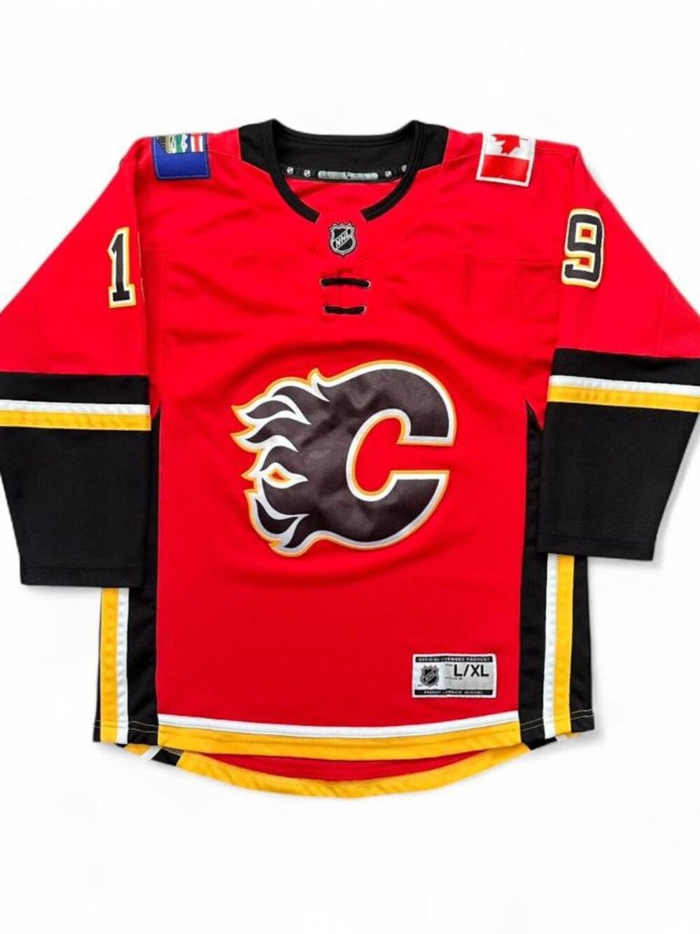Calgary Flames Matthew Tkachuk 19 Hockey Jersey Red NHL Youth Large/XL